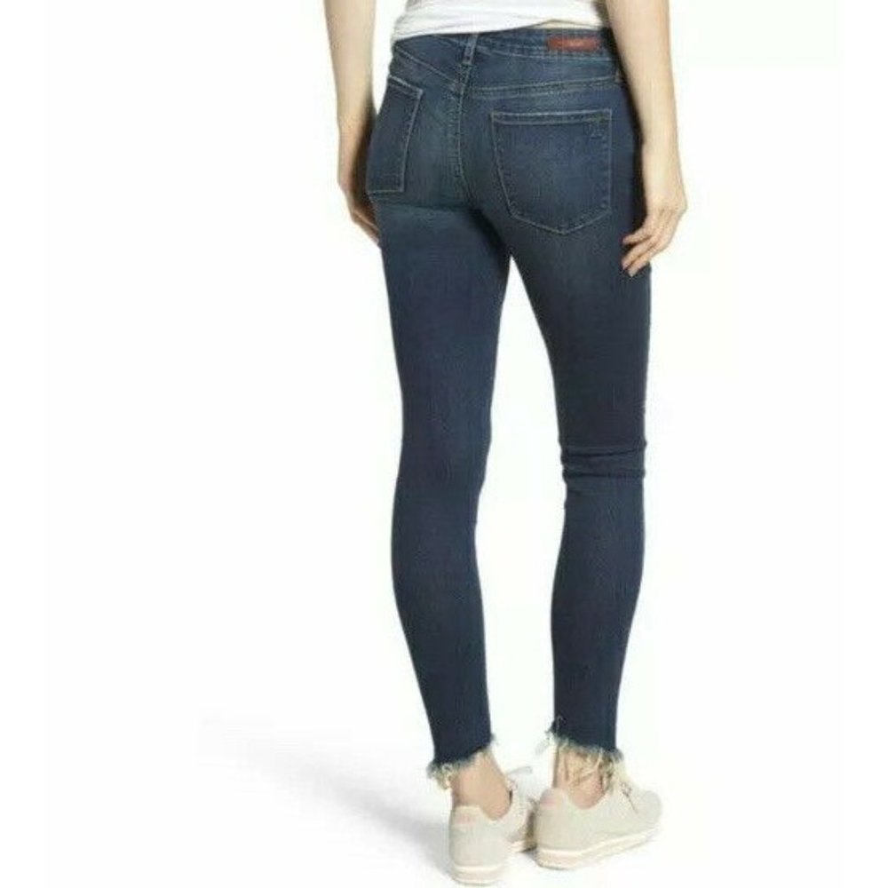 Articles of Society Providence Wash Sammy Asymmetrical Fray Hem Skinny Jeans 27 - Picture 2 of 12